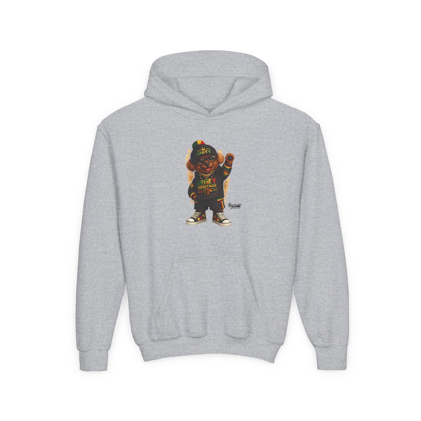 Youth Hoodie — Cool Rasta Bear Graphic Kids Sweatshirt