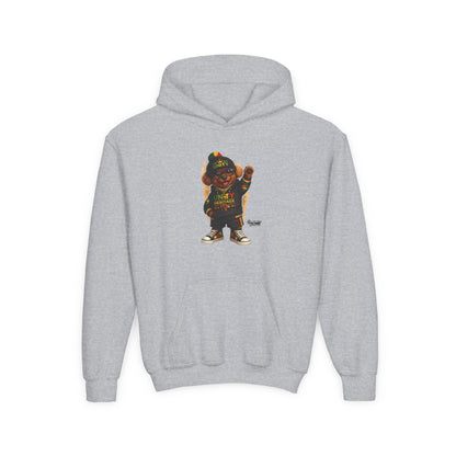 Youth Hoodie — Cool Rasta Bear Graphic Kids Sweatshirt