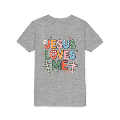 Youth Tee — "Jesus Loves Me" Colorful Christian Kids T-Shirt