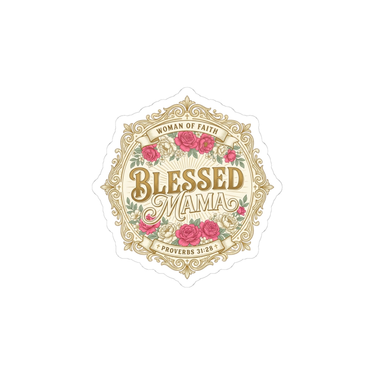 Blessed Mama Sticker | minimalist mom life, cool mom streetwear
