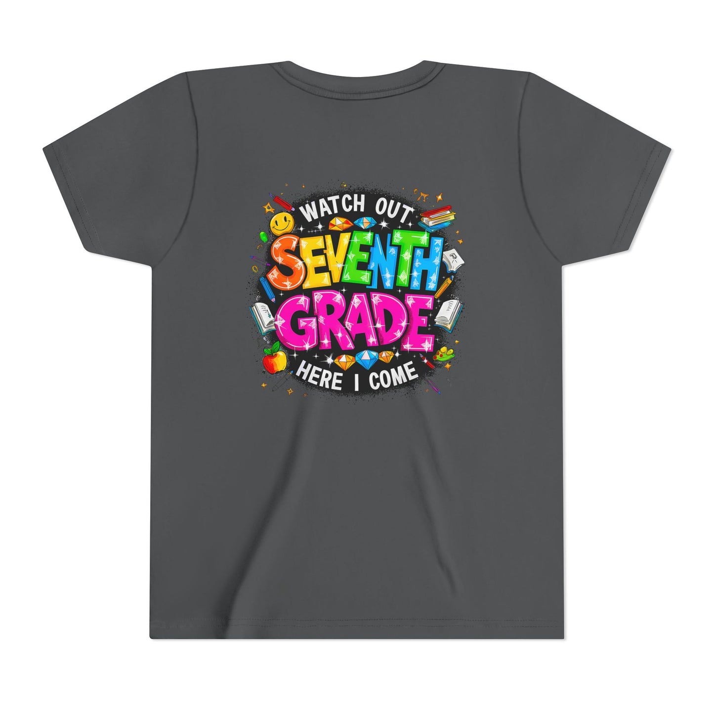 Seventh Grade Kids T-Shirt – “Watch Out Seventh Grade Here I Come” Back-to-School Tee