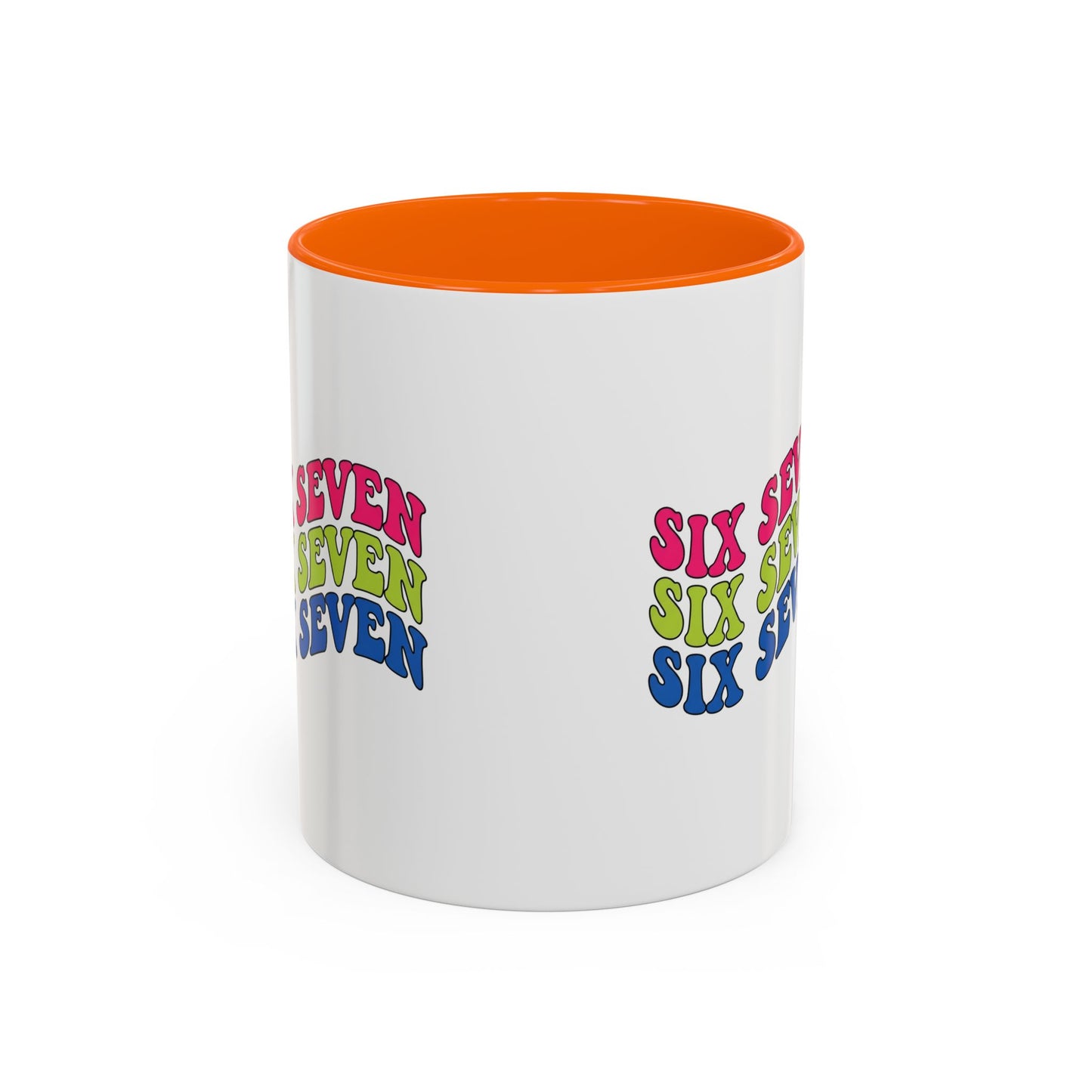 Six Seven Retro Accent Coffee Mug — Colorful 11/15oz Ceramic Tea Cup