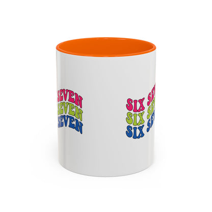 Six Seven Retro Accent Coffee Mug — Colorful 11/15oz Ceramic Tea Cup