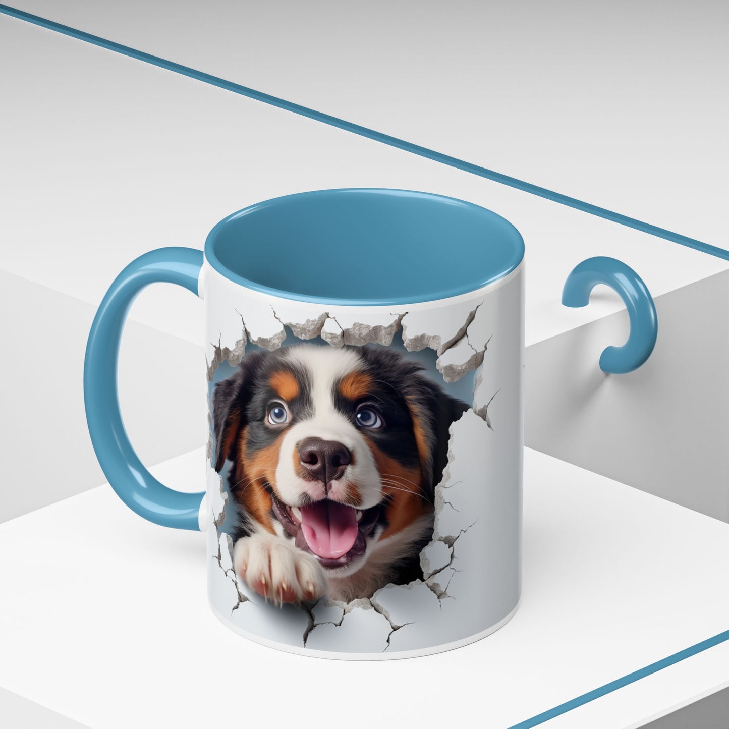 Bernese Mountain Dog 3D Breakthrough Accent Coffee Mug – Playful Pup Gift (11/15oz)