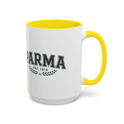 Parma Established 1816 Accent Coffee Mug — Vintage Collegiate Ceramic Coffee Cup
