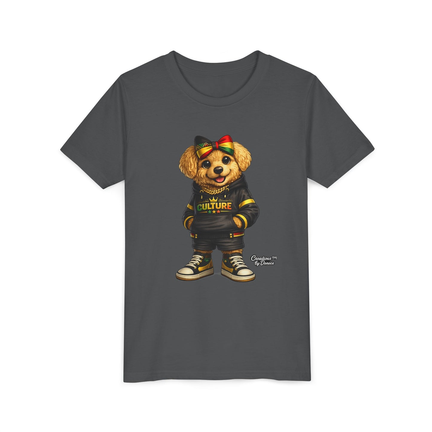 Youth Tee — Cute Rasta Bear "Culture" Graphic Kids T-Shirt