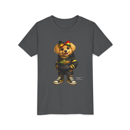 Youth Tee — Cute Rasta Bear "Culture" Graphic Kids T-Shirt