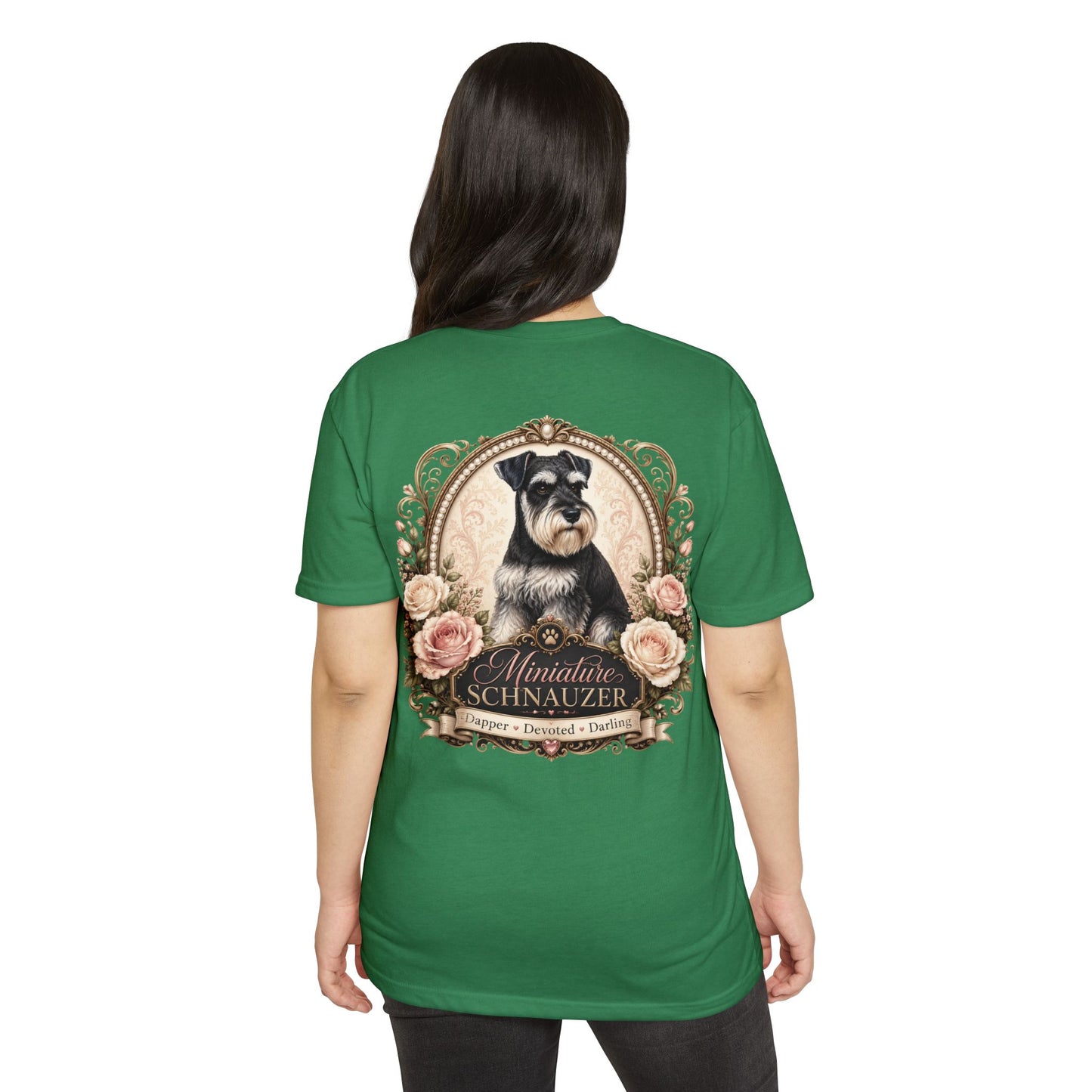 Miniature Schnauzer Floral Portrait T-Shirt