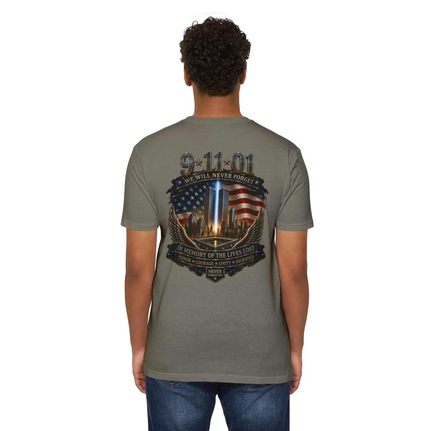 9/11 Memorial T-Shirt — "We Will Never Forget" Tribute Tee