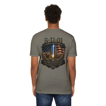 9/11 Memorial T-Shirt — "We Will Never Forget" Tribute Tee
