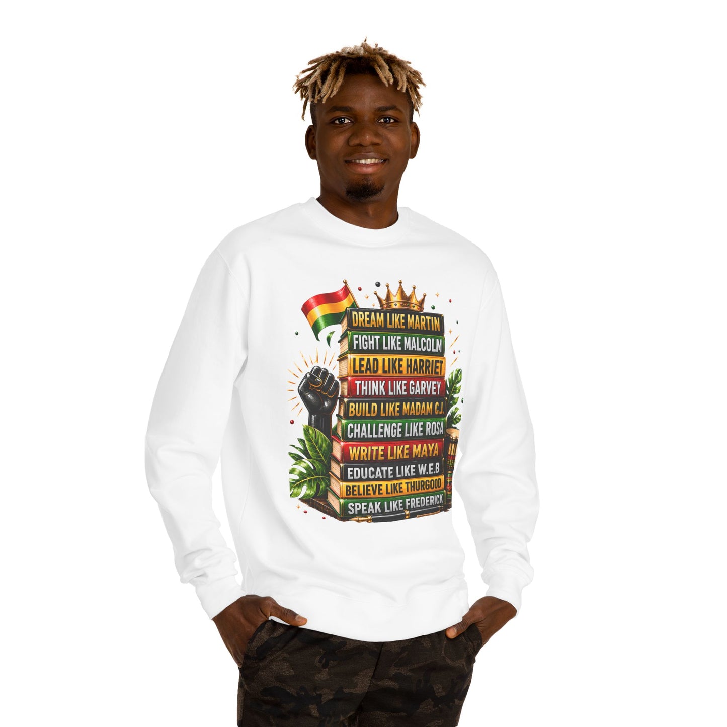 Inspirational Black History Sweatshirt — Dream Like Martin • Lead Like Harriet Crewneck