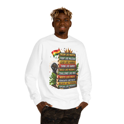 Inspirational Black History Sweatshirt — Dream Like Martin • Lead Like Harriet Crewneck