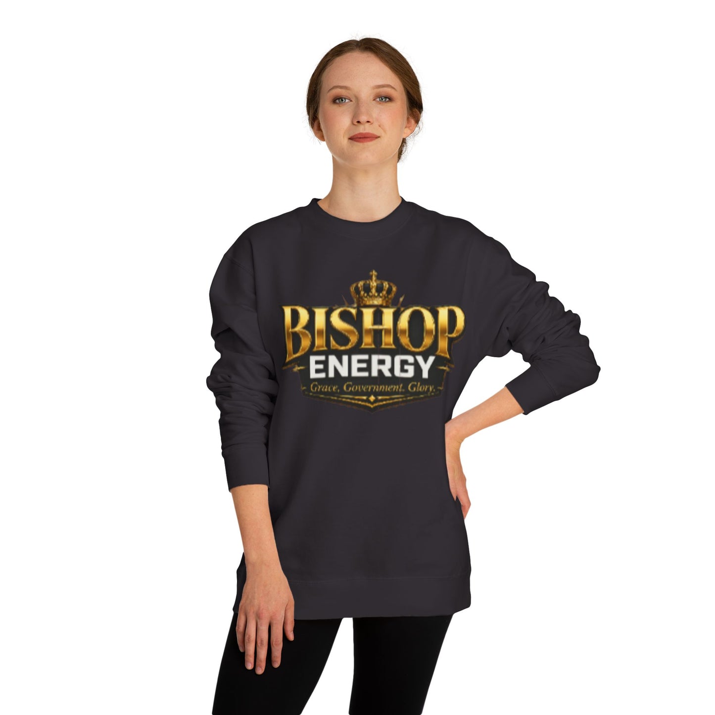 Bishop Energy Crewneck Sweatshirt — Gold Crown Logo Streetwear