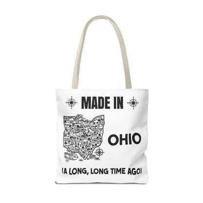 Made in Ohio Tote Bag — Vintage Map Design "A Long, Long Time Ago"