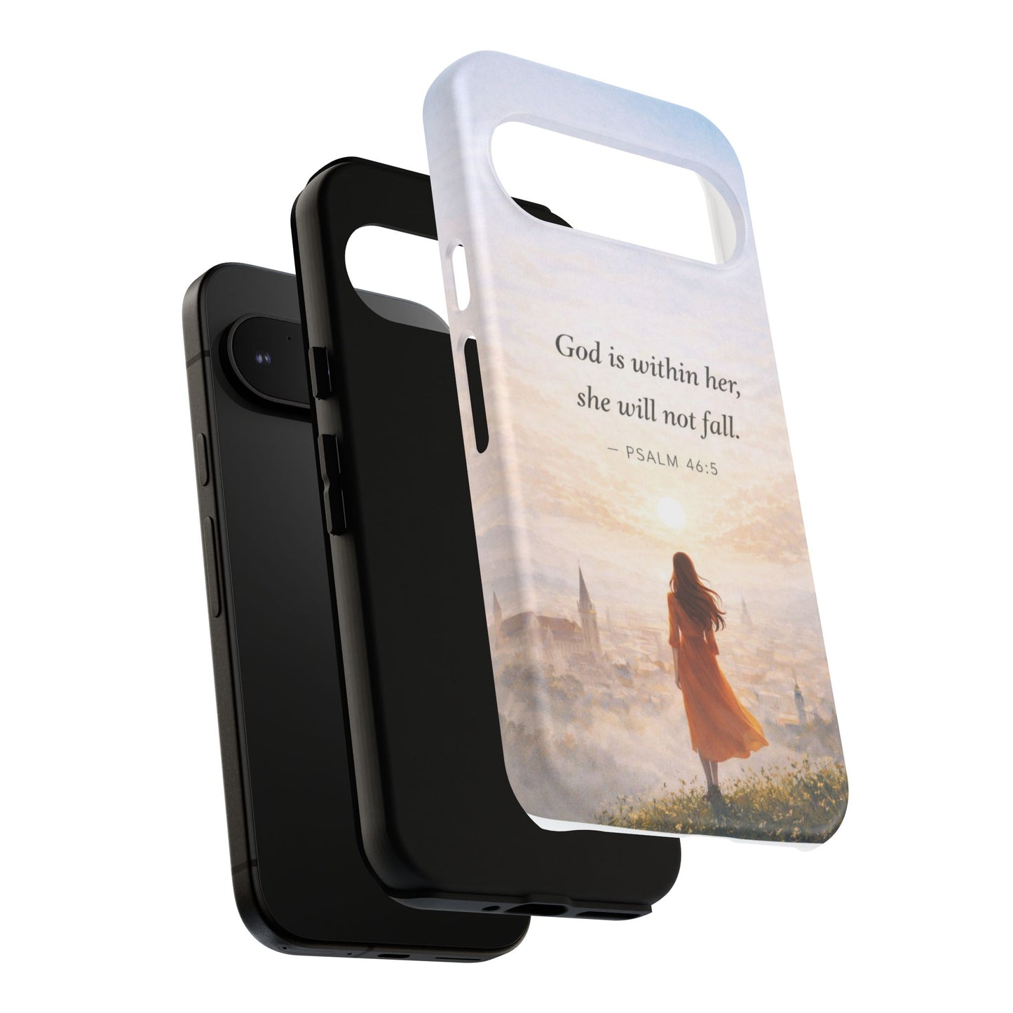 Inspirational Psalm 46:5 Phone Case — 'God is within her, she will not fall' Christian Phone Cover