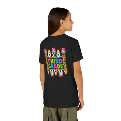 Third Grade Youth T-Shirt — Colorful Pencil Back-to-School Tee