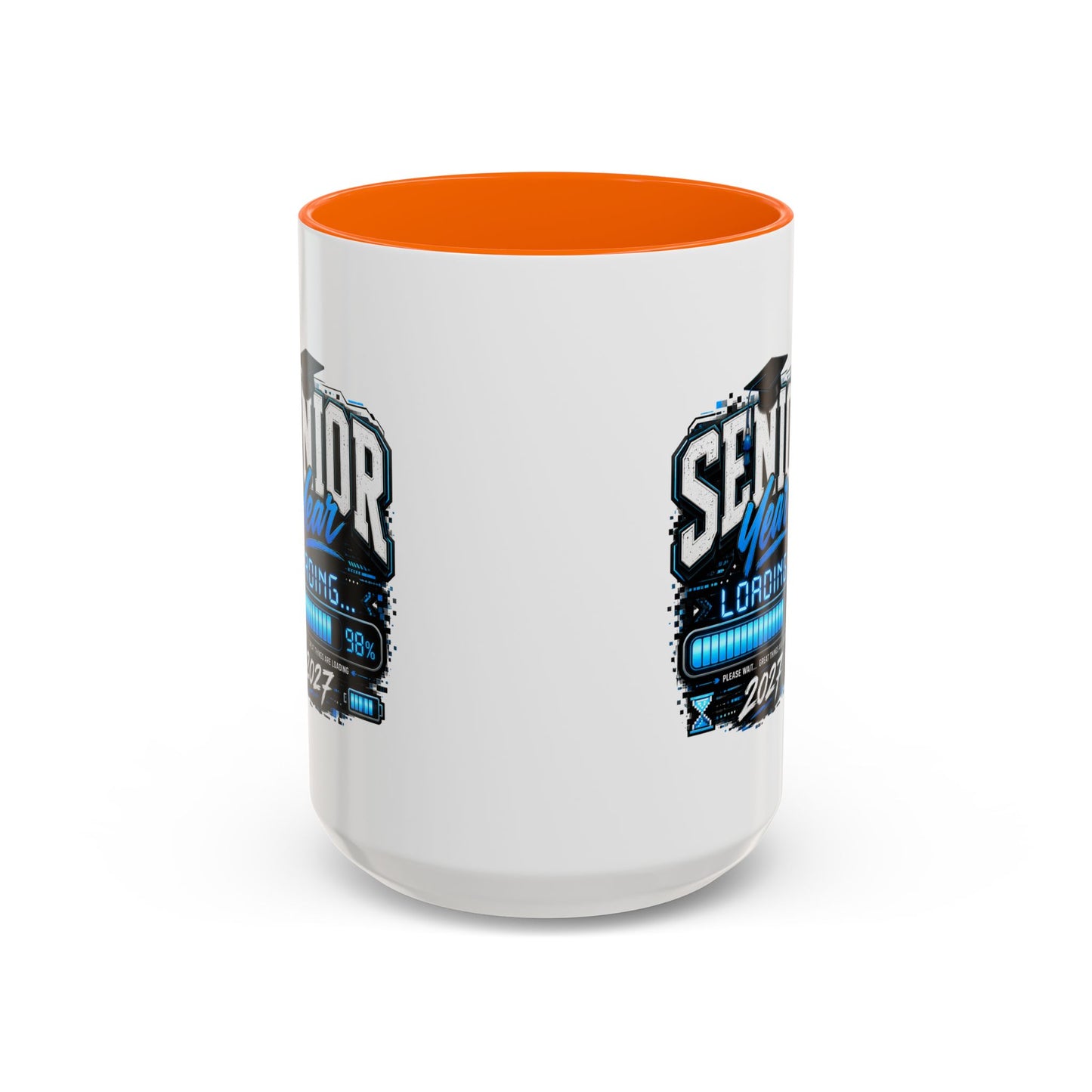 Senior Year Loading 2027 Accent Coffee Mug — Graduation Gift Cup (11/15oz)