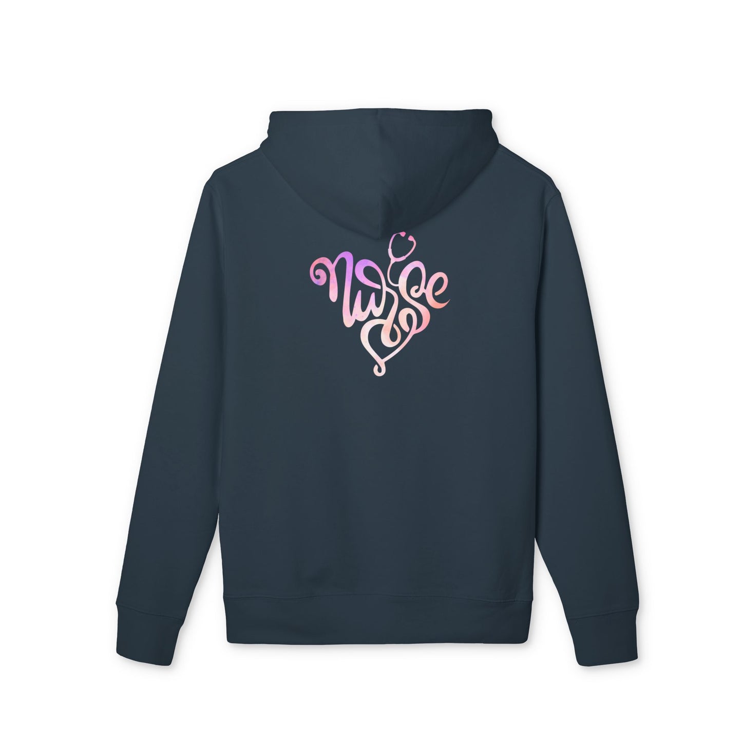 Nurse Heart Hoodie — Pink Script Nurse Logo Pullover