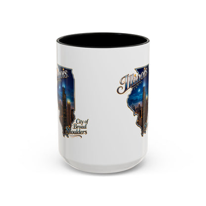 Illinois Skyline Accent Coffee Mug – City of Broad Shoulders Chicago Design (11/15oz)