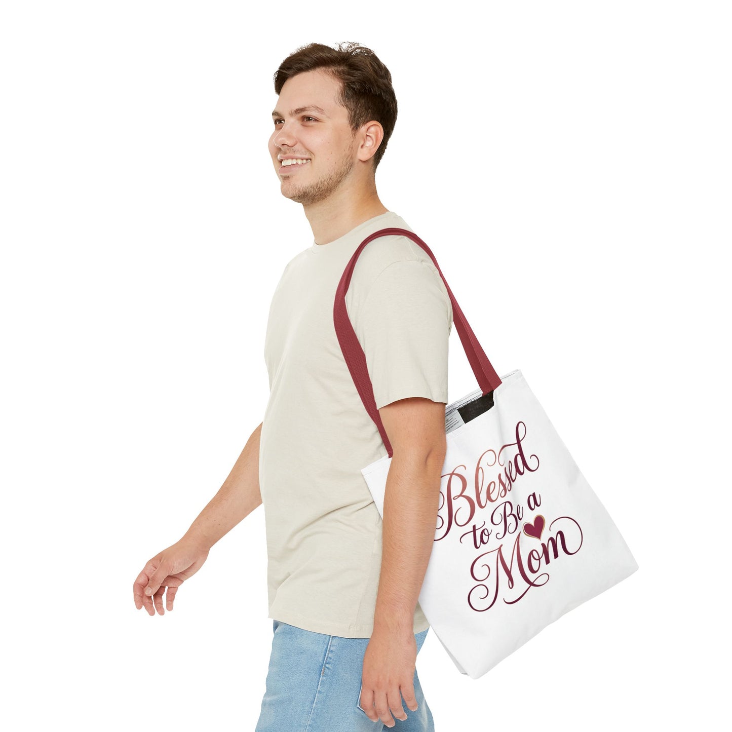 Blessed to Be a Mom Tote Bag – Mother's Day Floral Script Gift