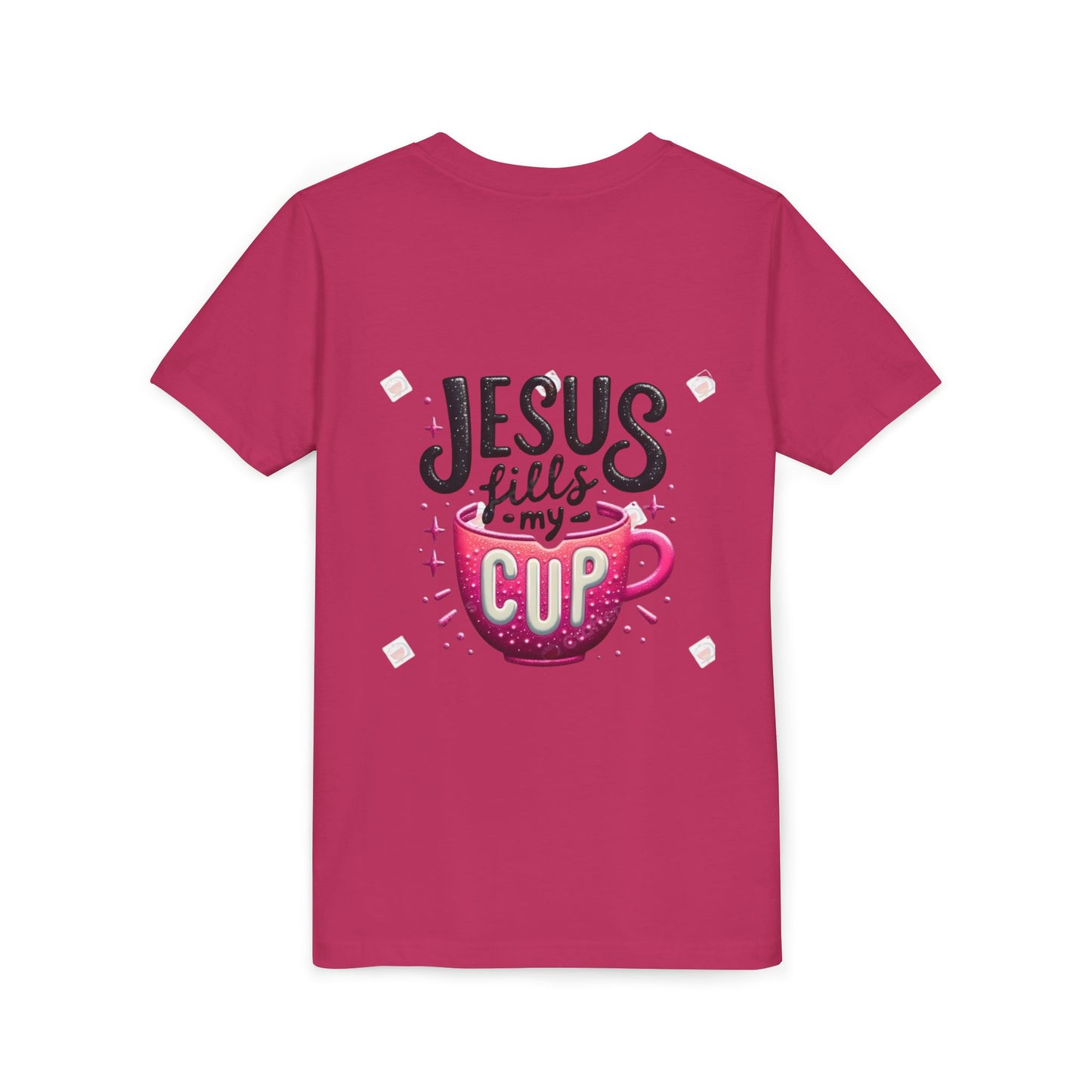 Jesus Fills My Cup Youth Tee — Christian Faith Kids Shirt