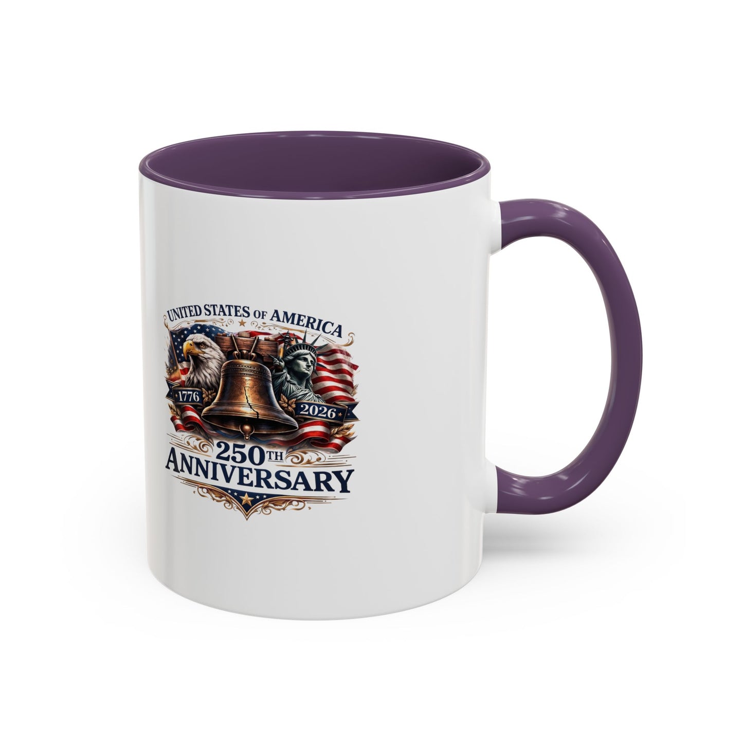 250th Anniversary Accent Coffee Mug — Patriotic United States Bell & Eagle Design (11/15 oz)