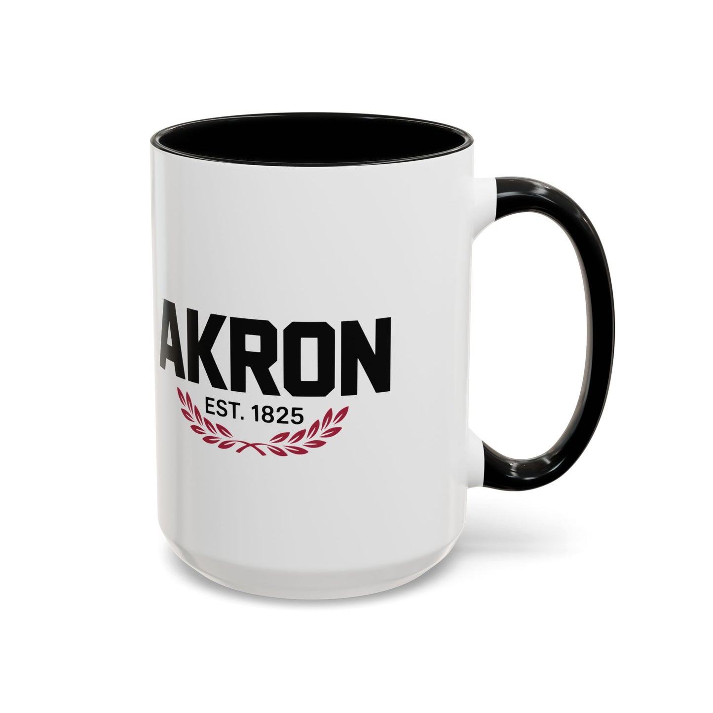 Akron Est. 1825 Accent Coffee Mug — Vintage City Pride Ceramic Mug