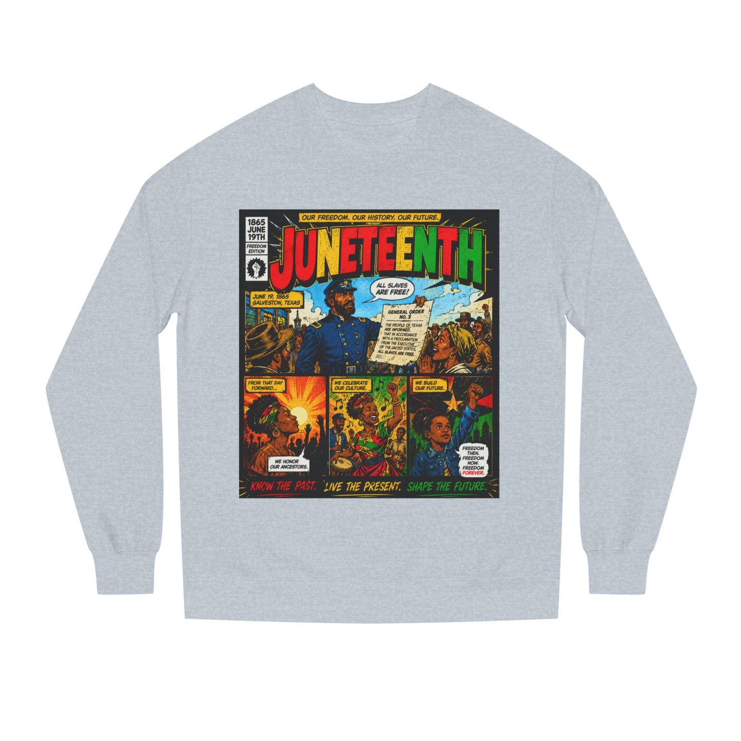 Juneteenth Comic Sweatshirt — Juneteenth Celebration Graphic Crewneck