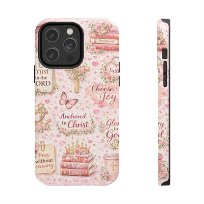 Anchored In Christ Phone Case | Christian floral iPhone Case