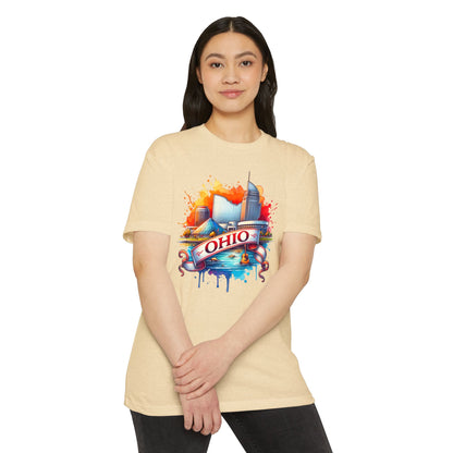 Ohio Skyline T-Shirt — Colorful Watercolor Cityscape Tee
