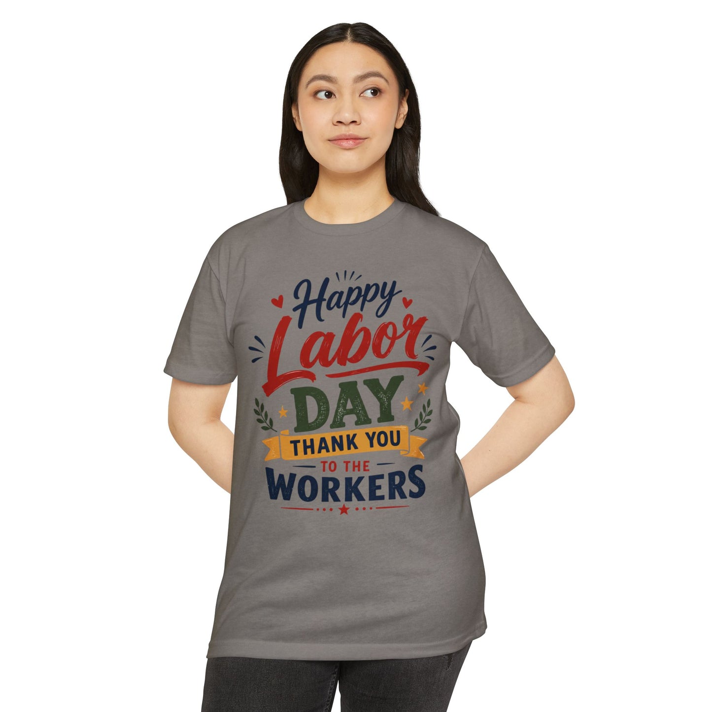 Labor Day T-Shirt — "Happy Labor Day Thank You to the Workers" Patriotic Holiday Tee