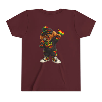 Youth Tee — Kid Bear Black Lives Matter Rasta Flag Shirt