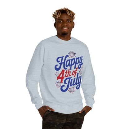 Happy 4th of July Sweatshirt — Patriotic Fireworks Crewneck