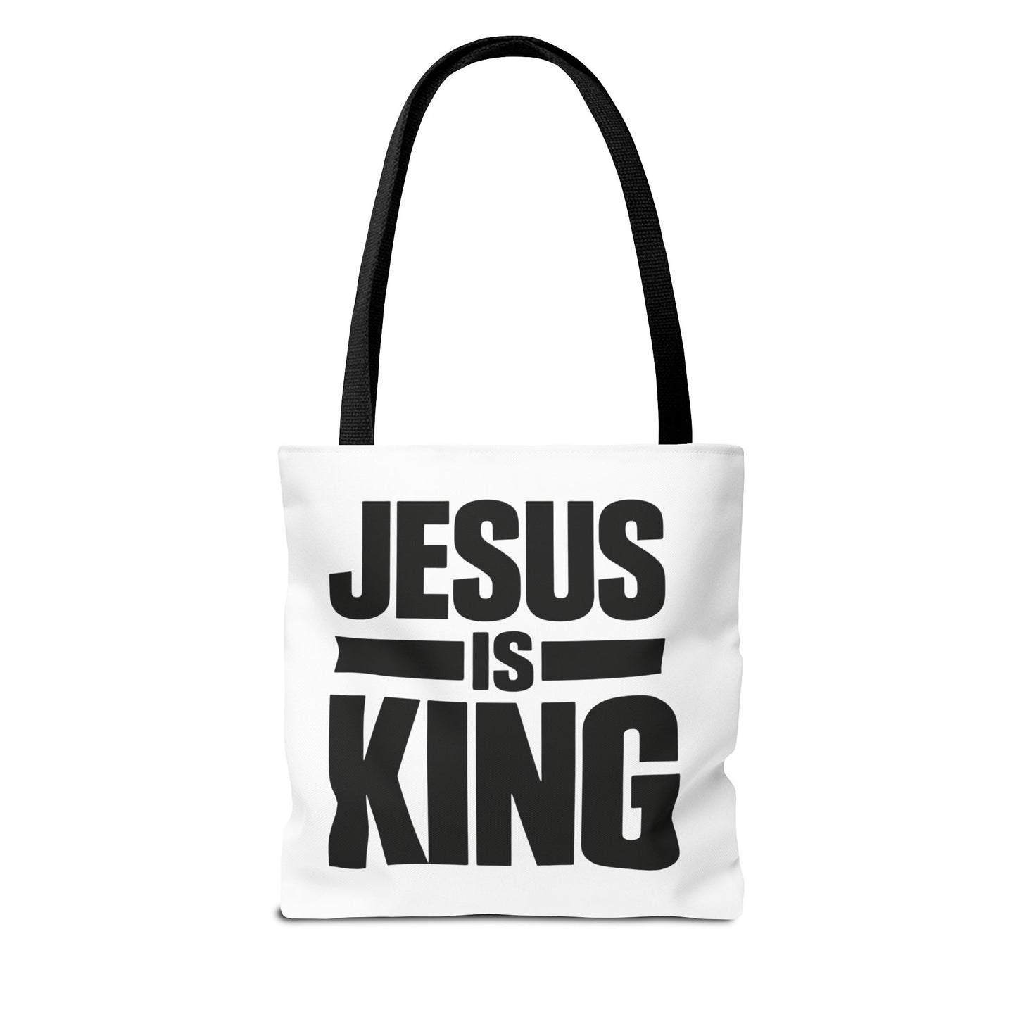 Jesus Is King Tote Bag - Christian Faith Canvas Grocery & Church Book Bag