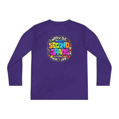 Second Grade Long Sleeve Tee — "Watch Out Second Grade Here I Come" Youth Shirt
