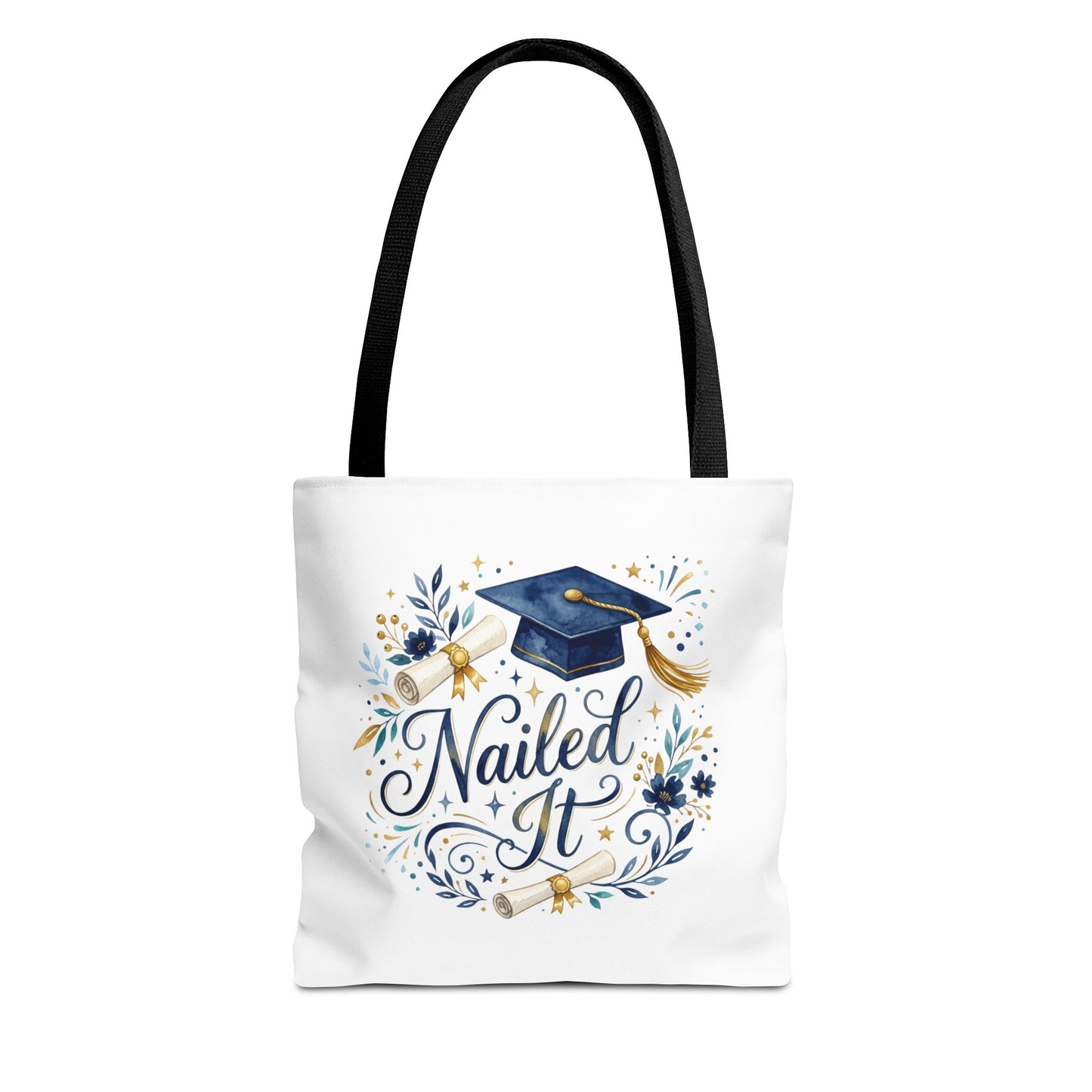 Graduation Tote Bag "Nailed It" – Cap & Diploma Celebration Tote