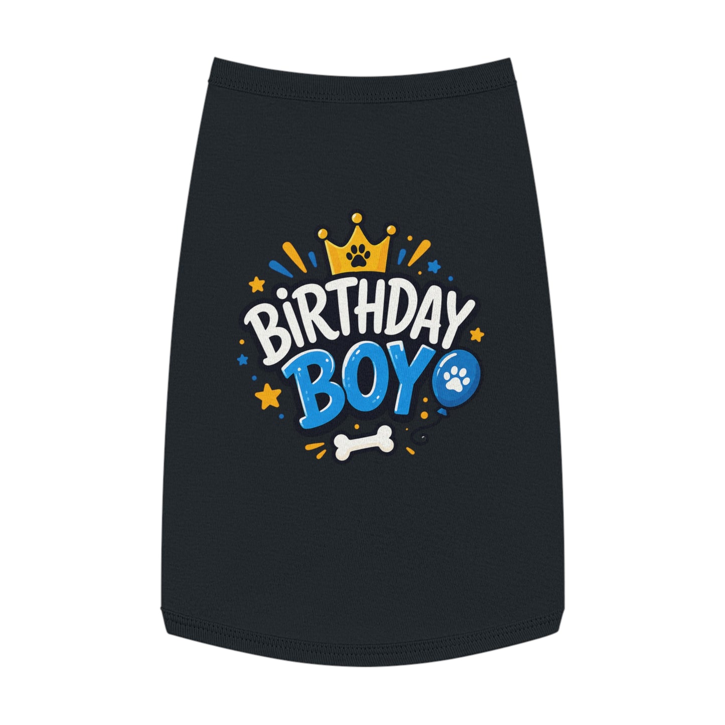 Pet Tank Top - "Birthday Boy" Paw Print Dog Birthday Shirt