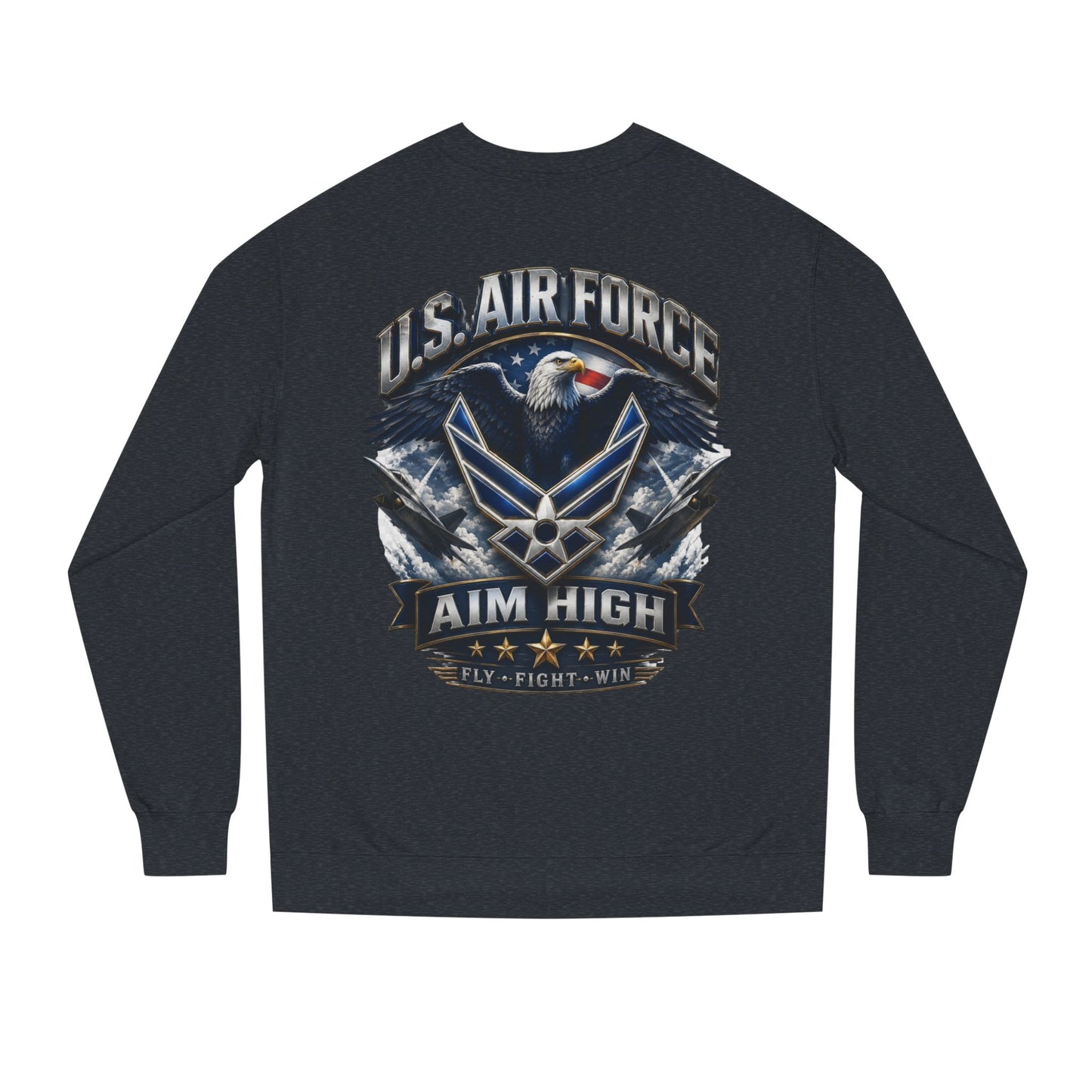 Air Force Crewneck Sweatshirt — "U.S. Air Force Aim High" Military Logo Pullover