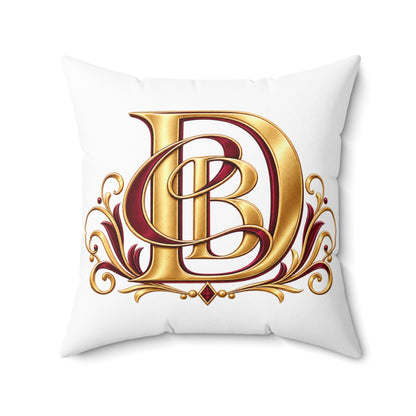 Monogram D&B Gold Decorative Throw Pillow — Elegant Initial Accent