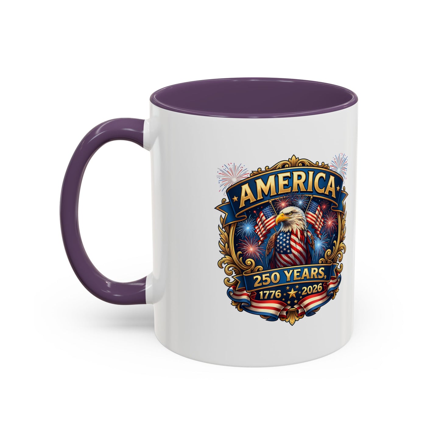 250th America Eagle Coffee Mug — Patriotic 1776–2026 Anniversary Accent Mug