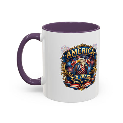 250th America Eagle Coffee Mug — Patriotic 1776–2026 Anniversary Accent Mug