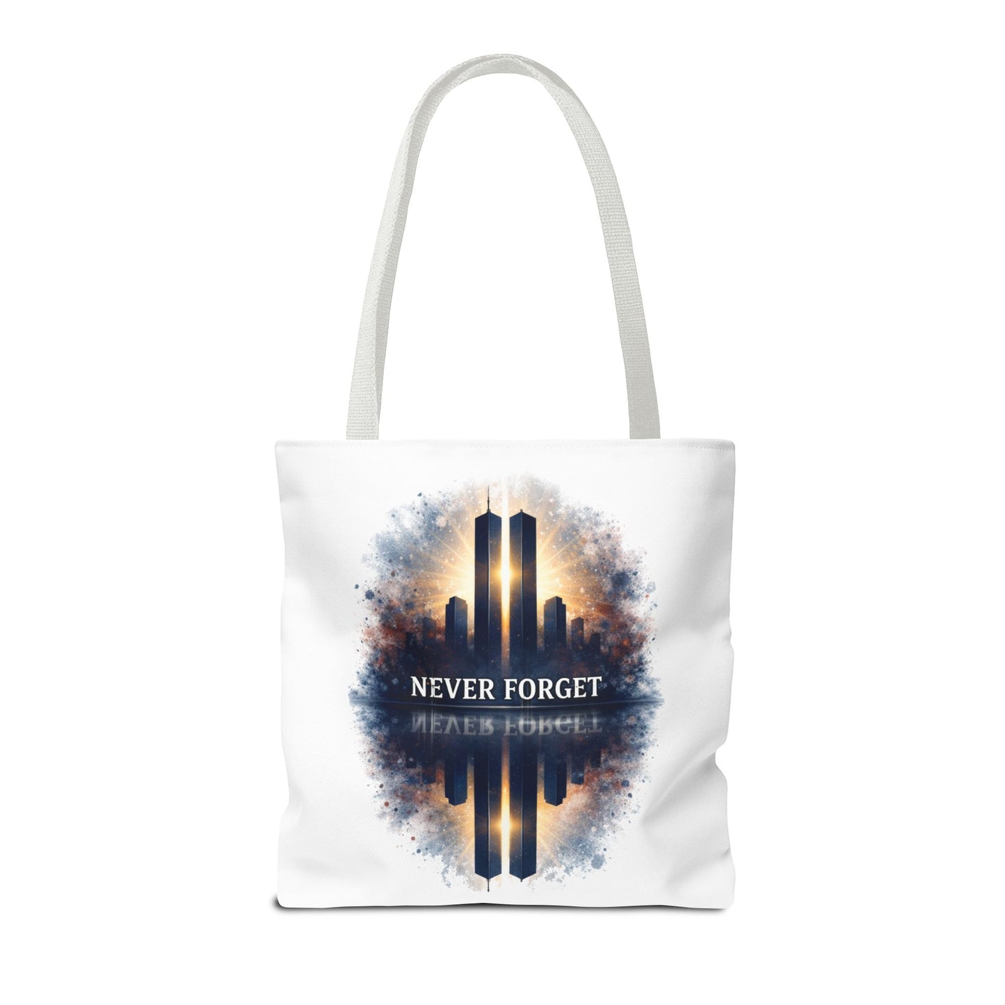 Never Forget Memorial Tote Bag — 9/11 Tribute Skyline All-Over Print