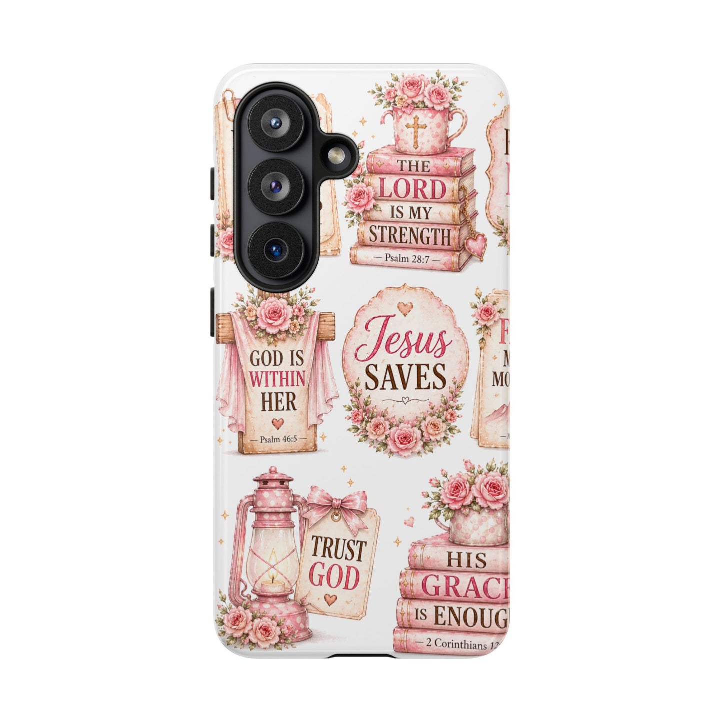 Faith Phone Case — 'Jesus Saves' Floral Christian Scripture iPhone Case