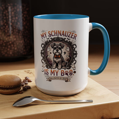 My Schnauzer Is My Boo Coffee Mug — Halloween Dog Lover Accent Mug