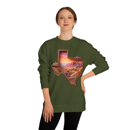 Texas Sunset Crewneck Sweatshirt — Scenic Lone Star State Landscape