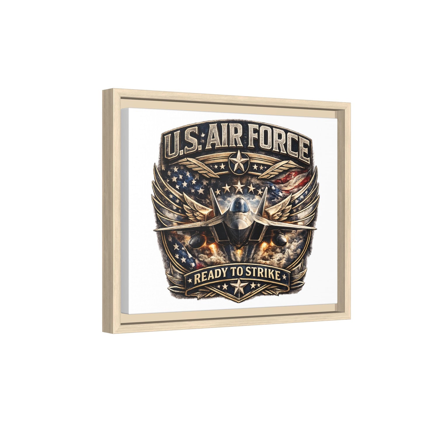 U.S. Air Force Framed Canvas Print – "Ready to Strike" Military Wall Art