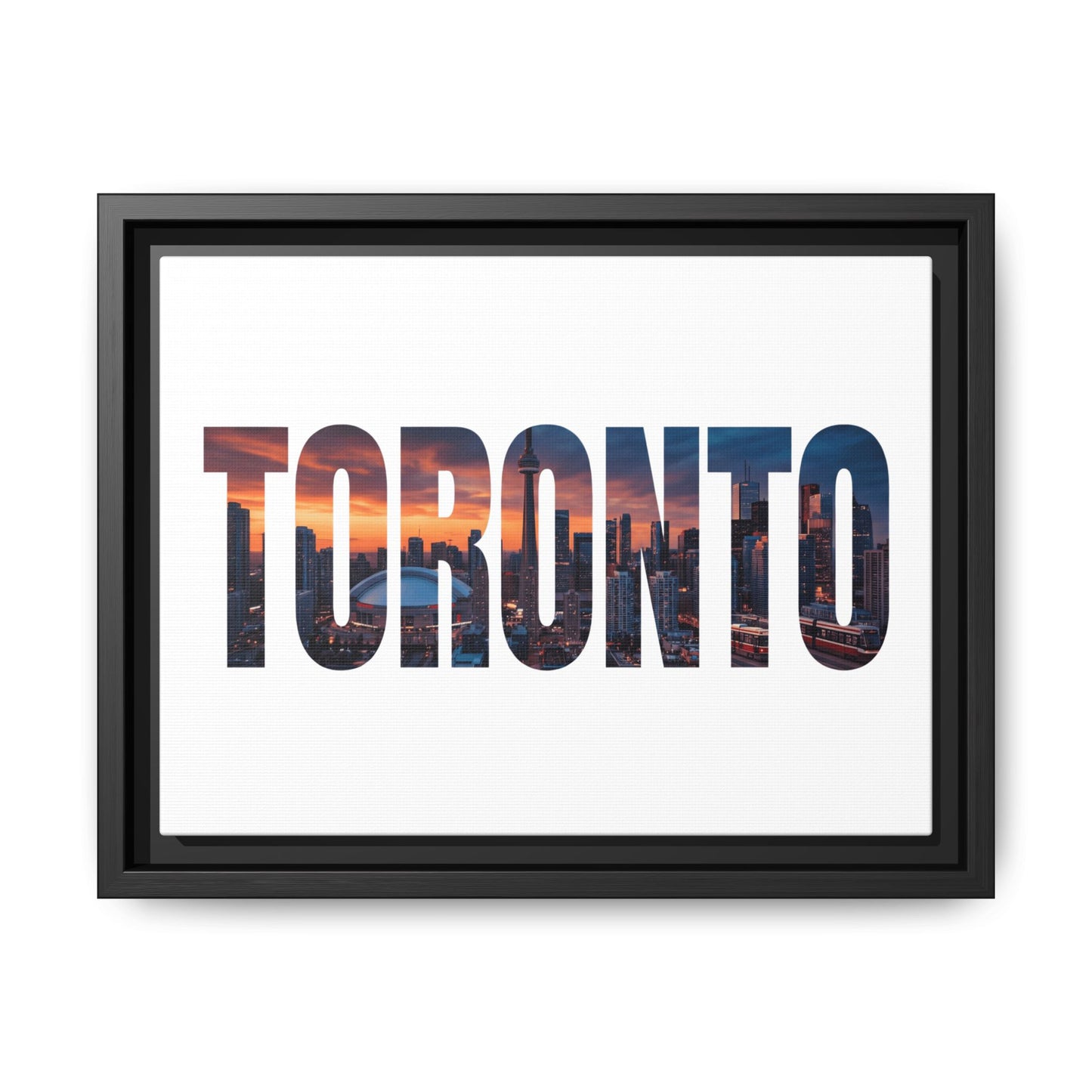 Toronto Cityscape Matte Canvas Framed Wall Art