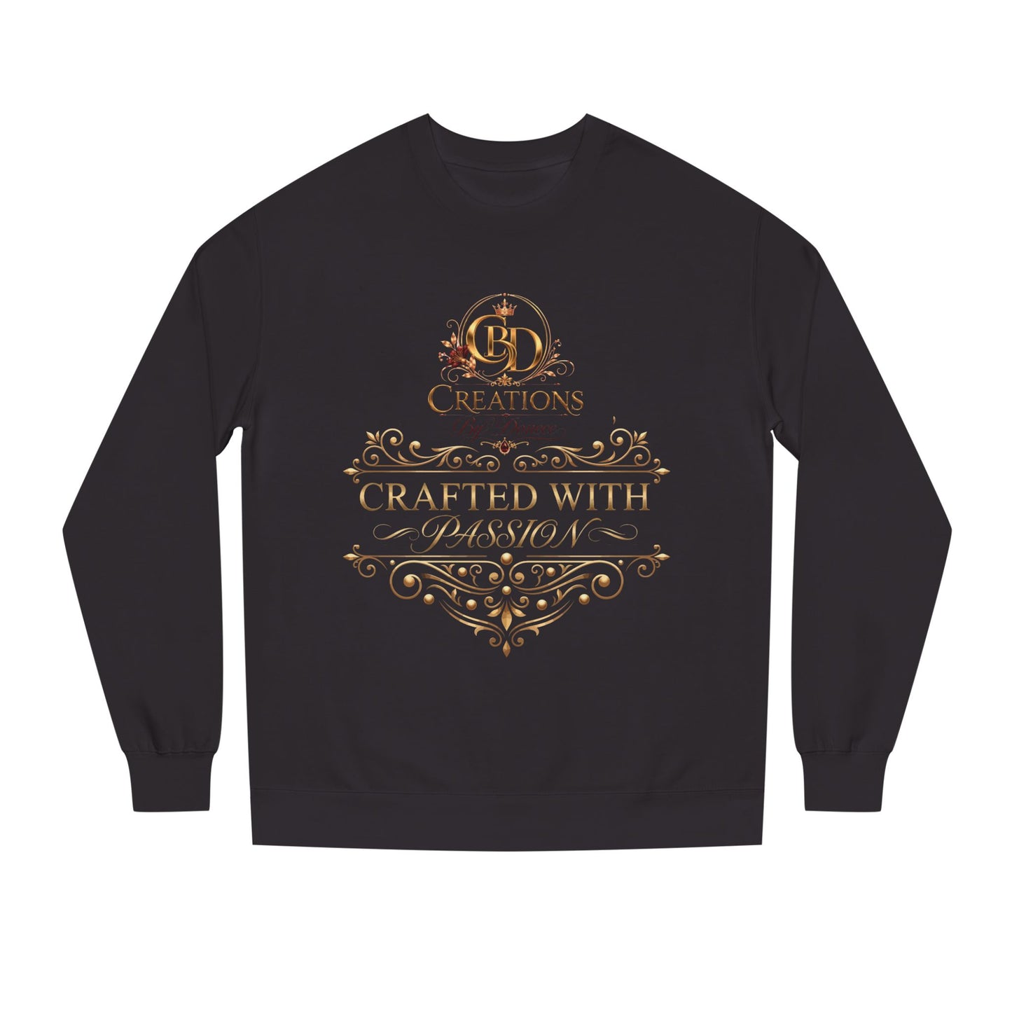 Crewneck Sweatshirt — “Crafted With Passion” Elegant Logo Pullover