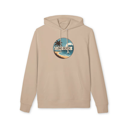 Long Beach Vintage Beach Hoodie — Retro Palm Tree Surf Pullover