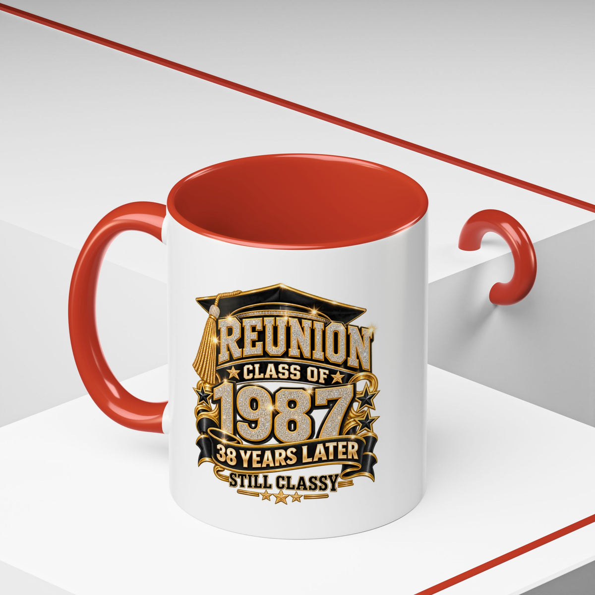 Class of 1987 Reunion Coffee Mug — 38 Years Later, Still Classy Accent Mug